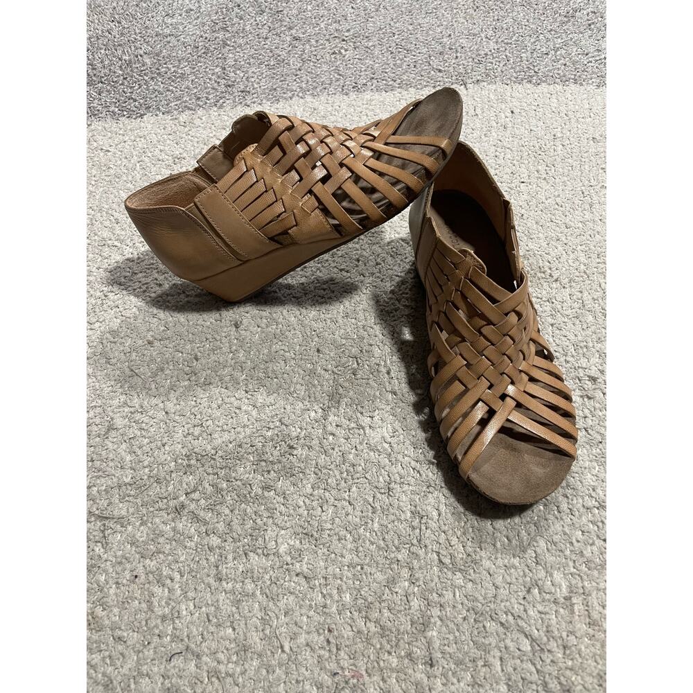 Chocolate Blu Tide Strappy Sandals Womens Sz 7 Shoes Leather Tan Brown Gladiator